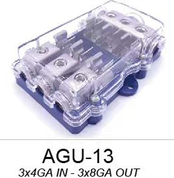 High Current Multi-channel Car Marine Audio AGU Fuse Holder